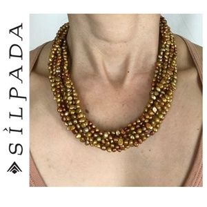 Silpada multi-strand copper pearl necklace